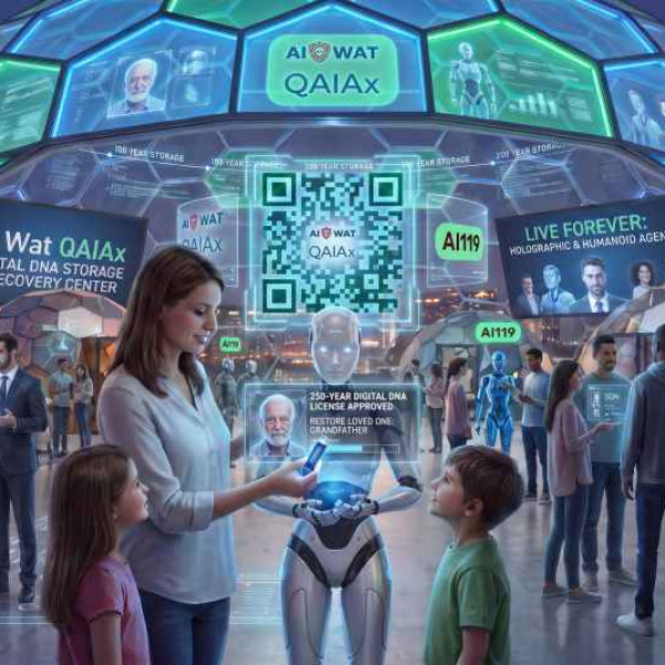Image: Throw Away the Urn! New Digital DNA AGI Robots Let Loved Ones Live for 500 Years (Veterans First for America)
