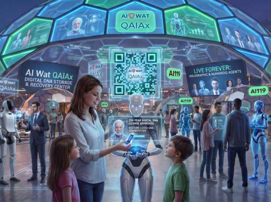 Image: Throw Away the Urn! New Digital DNA AGI Robots Let Loved Ones Live for 500 Years (Veterans First for America)